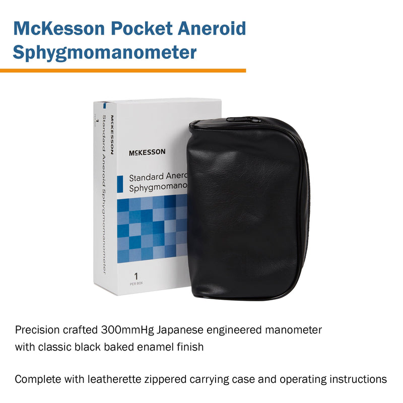 McKesson Brand Aneroid Sphygmomanometer Unit Pediatric Cuff Nylon Cuff 13 - 19.5 cm Pocket Aneroid (1067633_CS) 20/CS