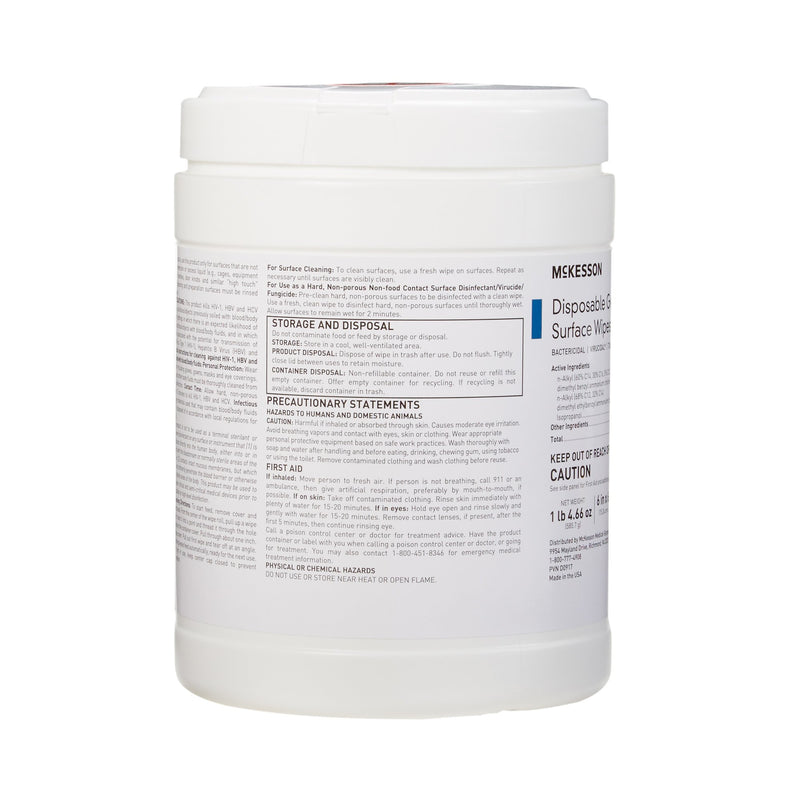 McKesson Surface Disinfectant Premoistened Manual Pull Wipe 160 Count Canister Alcohol Scent NonSterile (880563_BX) 1/BX