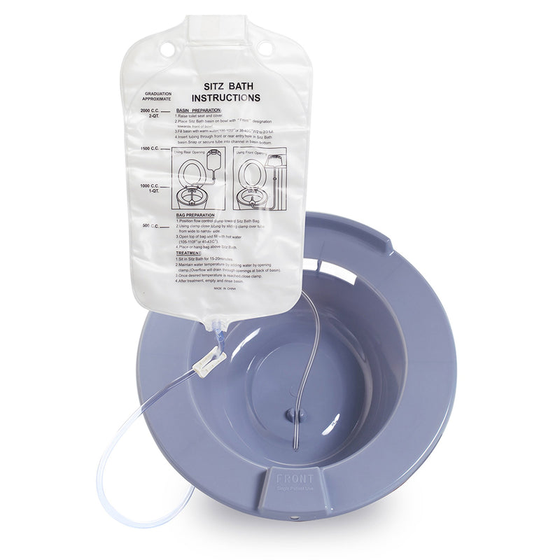 McKesson Sitz Bath Round Gray Plastic 2000 mL Bag Graduated, 500 mL Increments up to 2000 mL (1103376_CS) 6/CS