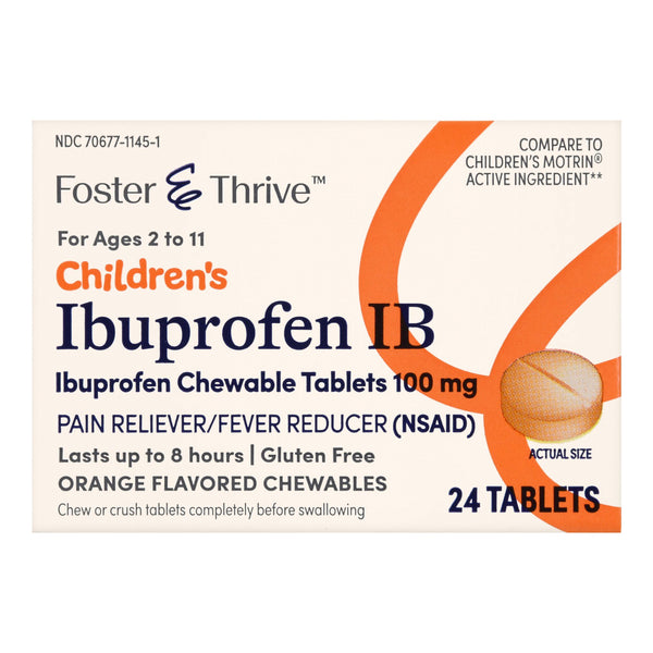 Foster & Thrive™ Children's Pain Relief 100 mg Strength Ibuprofen Tablet 24 per Bottle (1238953_EA) 1/EA