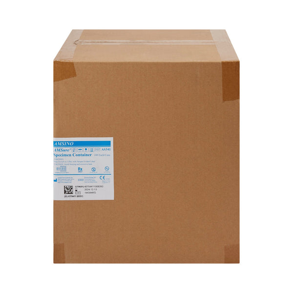 AMSure® Specimen Container 120 mL (4 oz.) Screw Cap Patient Information Sterile (771367_CS) 100/CS