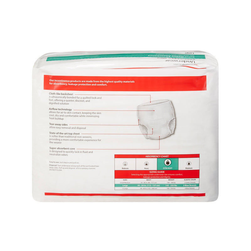 Sure Care™ Ultra Unisex Adult Absorbent Underwear Pull On with Tear Away Seams Large Disposable Heavy Absorbency (960587_BG) 18/BG