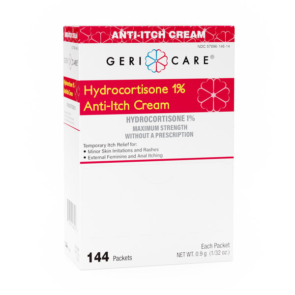 Geri-Care® Itch Relief 1% Strength Cream 144 Per Box Individual Packet (1234577_CS) 1728/CS