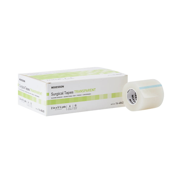 McKesson Medical Tape Transparent 2 Inch X 5-1/2 Yard Plastic / Silicone NonSterile (1073807_RL) 1/RL