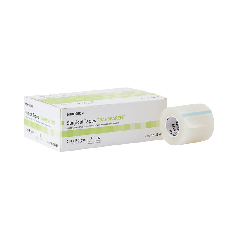 McKesson Medical Tape Transparent 2 Inch X 5-1/2 Yard Plastic / Silicone NonSterile (1073807_BX) 6/BX