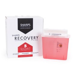 Sharps Recovery System™ Mailback Sharps Container Translucent Red Base 12-1/4 L X 4-3/4 W X 10-1/2 H Inch Horizontal Entry 1.35 Gallon (902621_EA) 1/EA