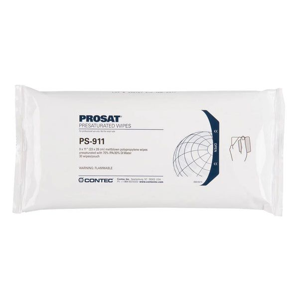 PROSAT® Surface Disinfectant Cleaner Premoistened Cleanroom Manual Pull Wipe 30 Count Pouch Alcohol Scent NonSterile (891081_EA) 1/EA