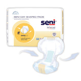 Seni® Shaped Day Pads Incontinence Liner 25 Inch Length Moderate Absorbency Super Absorbent Core One Size Fits Most (1223799_PK) 10/PK