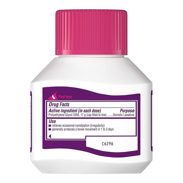 MiraLAX® Laxative Unflavored Powder 4.1 oz. 17 Gram Strength Polyethylene Glycol 3350 (930083_EA) 1/EA