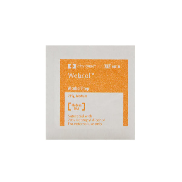 Webcol™ Alcohol Prep Pad 70% Strength Isopropyl Alcohol Individual Packet Medium Sterile (191320_CS) 4000/CS
