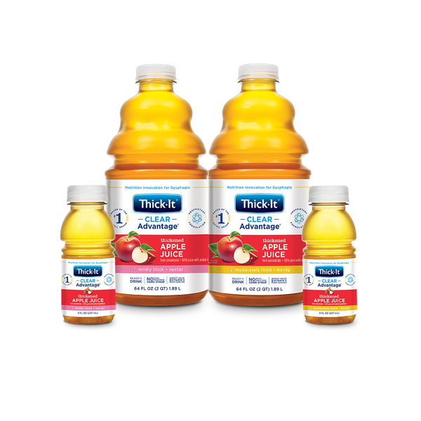Thick-It® Clear Advantage® Thickened Beverage 64 oz. Bottle Apple Flavor Liquid IDDSI Level 3 Moderately Thick/Liquidized (742228_EA) 1/EA