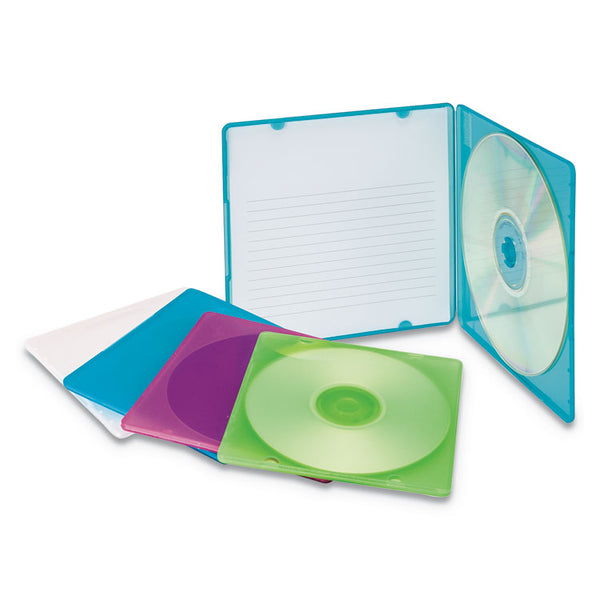 Innovera® Slim CD Case, Assorted Colors, 10/Pack (IVR81910) Pack of 10