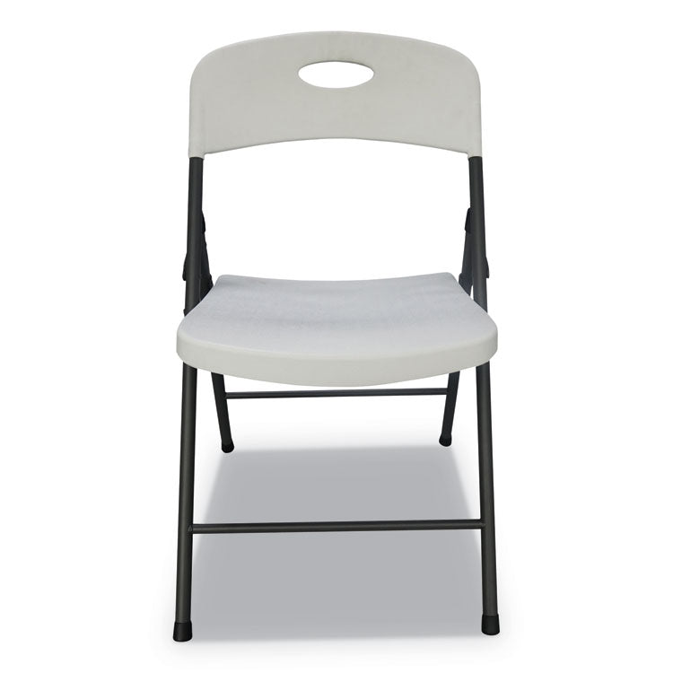 Alera® Molded Resin Folding Chair, Supports Up to 225 lb, 18.19" Seat Height, White Seat, White Back, Dark Gray Base, 4/Carton (ALEFR9402)