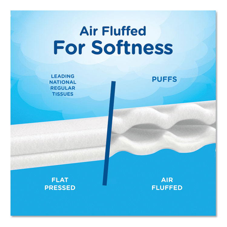 Puffs® White Facial Tissue, 2-Ply, White, 180 Sheets/Box, 3 Boxes/Pack, 8 Packs/Carton (PGC87615)