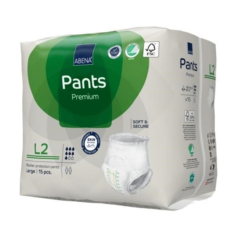 Abena® Premium Pants L2 Unisex Adult Absorbent Underwear Pull On with Tear Away Seams Large Disposable Heavy Absorbency (1218234_CS) 90/CS
