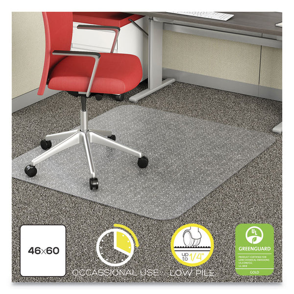 deflecto® EconoMat Occasional Use Chair Mat, Low Pile Carpet, Roll, 46 x 60, Rectangle, Clear (DEFCM11442FCOM)