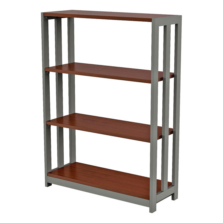Linea Italia® Trento Line Bookcase, Three-Shelf, 31.5w x 11.5d x 43.25h, Cherry (LITTR735CH) Each