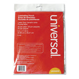 Universal® Laminating Pouches, 3 mil, 9" x 11.5", Gloss Clear, 25/Pack (UNV84620)