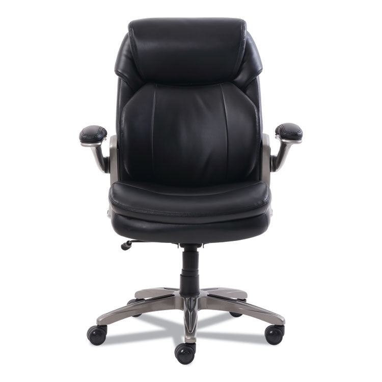 SertaPedic® Cosset Mid-Back Executive Chair, Supports Up to 275 lb, 18.5" to 21.5" Seat Height, Black Seat/Back, Slate Base (SRJ48966) Each