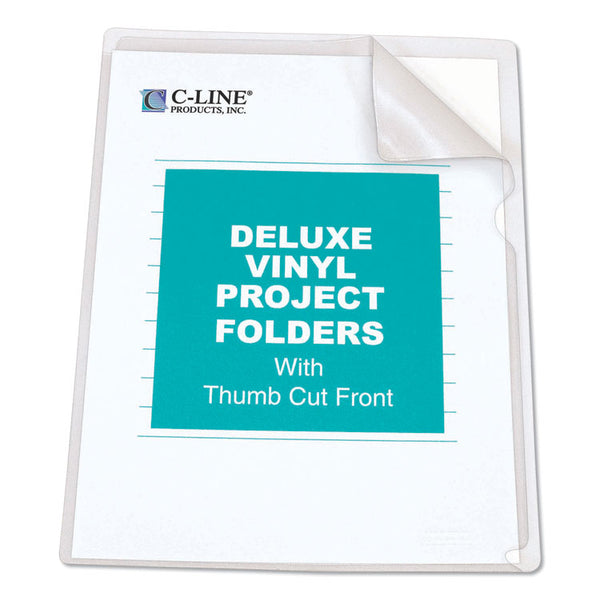 C-Line® Deluxe Vinyl Project Folders, Letter Size, Clear, 50/Box (CLI62138)