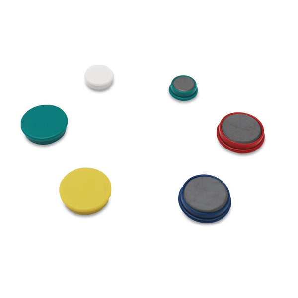 Universal® High-Intensity Assorted Magnets, Circles, Assorted Colors, 0.75", 1.25" and 1.5" Diameters, 30/Pack (UNV31251)