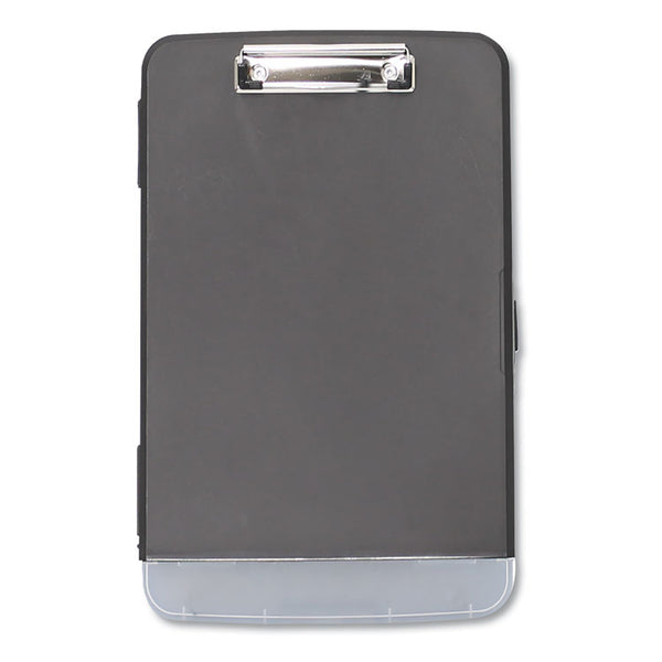 Universal® Storage Clipboard with Pen Compartment, 0.5" Clip Capacity, Holds 8.5 x 11 Sheets, Black (UNV40319)