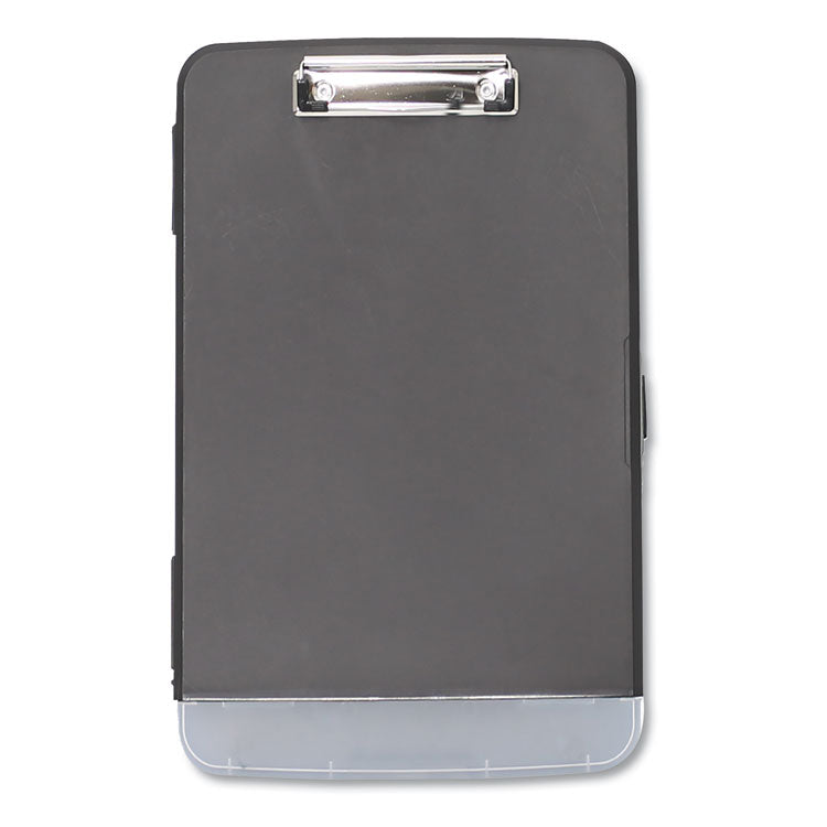 Universal® Storage Clipboard with Pen Compartment, 0.5" Clip Capacity, Holds 8.5 x 11 Sheets, Black (UNV40319)