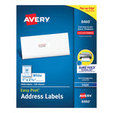 Avery® Easy Peel White Address Labels w/ Sure Feed Technology, Inkjet Printers, 1 x 2.63, White, 30/Sheet, 100 Sheets/Box (AVE8460) Box of 3000