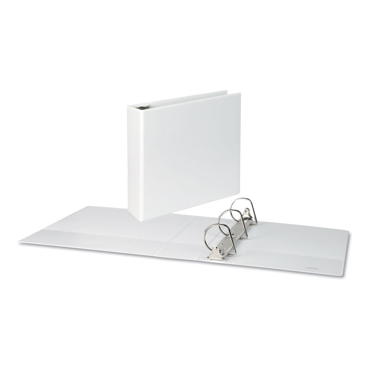 Universal® Slant D-Ring View Binder, 3 Rings, 3" Capacity, 11 x 8.5, White (UNV20748)