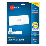 Avery® Easy Peel White Address Labels w/ Sure Feed Technology, Inkjet Printers, 1 x 4, White, 20/Sheet, 25 Sheets/Pack (AVE8161) Pack of 500