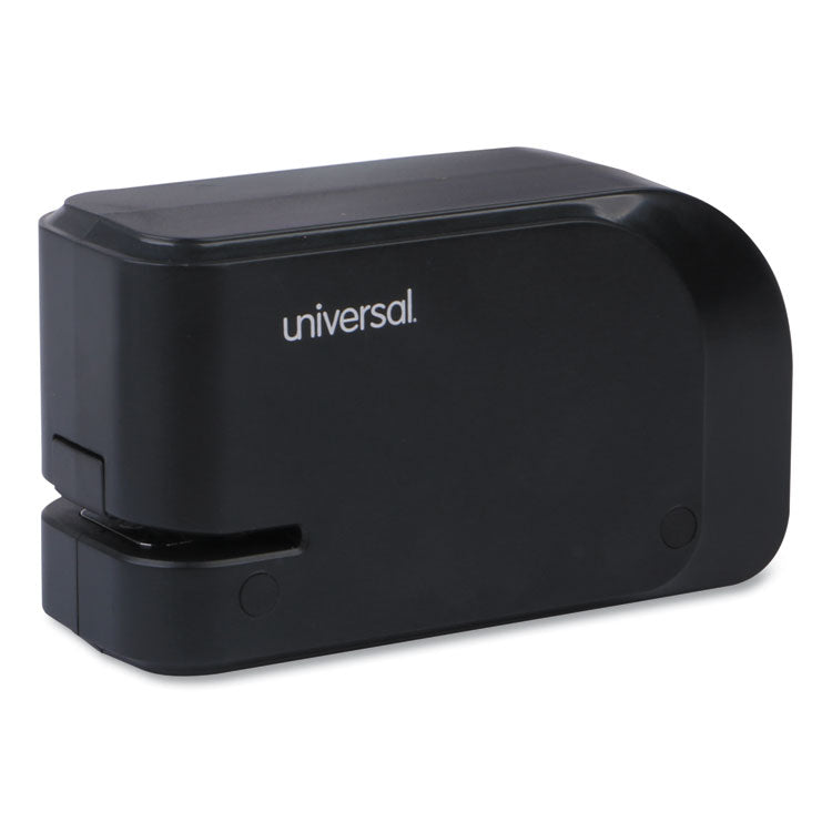 Universal® Half-Strip Electric Stapler with Staple Channel Release Button, 20-Sheet Capacity, Black (UNV43120)