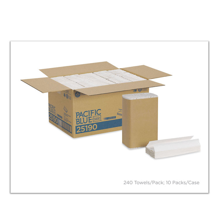 Georgia Pacific® Professional Pacific Blue Basic C-Fold Paper Towel, 1-Ply, 10.1 x 12.7, White, 240/Pack, 10 Packs/Carton (GPC25190) Case of 2400