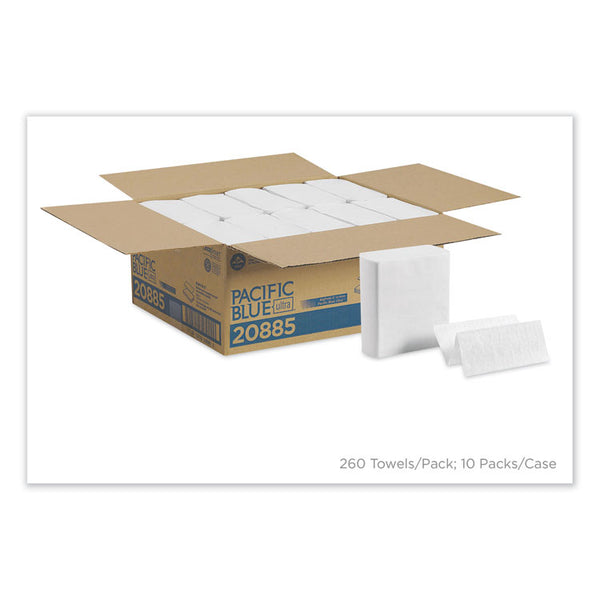 Georgia Pacific® Professional Pacific Blue Ultra Z-Fold Folded Paper Towels, 1-Ply, 8 x 11, White, 260/Pack, 10 Packs/Carton (GPC20885) Case of 2600