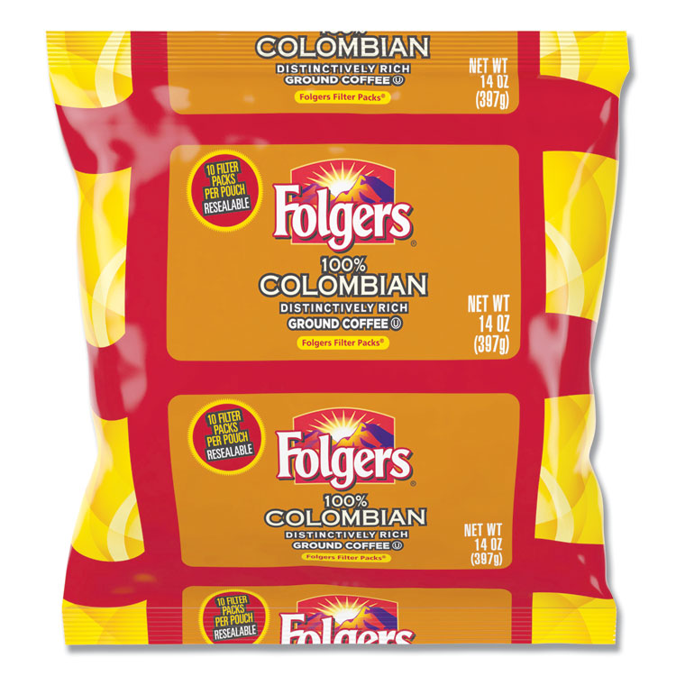 Folgers® Coffee Filter Packs, 100% Colombian, 1.4 oz Pack, 40/Carton (FOL10107) Case of 4