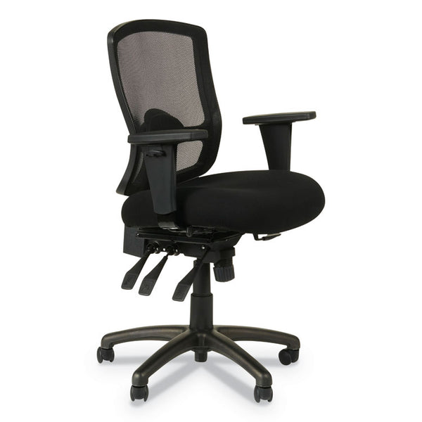 Alera® Alera Etros Series Mesh Mid-Back Petite Multifunction Chair, Supports Up to 275 lb, 17.16" to 20.86" Seat Height, Black (ALEET4017)