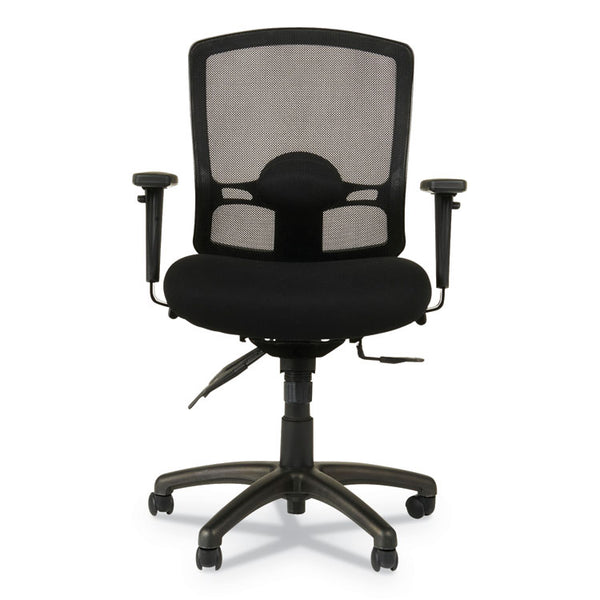 Alera® Alera Etros Series Mesh Mid-Back Petite Multifunction Chair, Supports Up to 275 lb, 17.16" to 20.86" Seat Height, Black (ALEET4017)