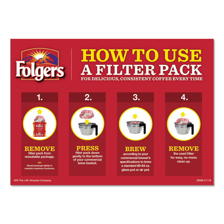 Folgers® Coffee Filter Packs, 100% Colombian, 1.4 oz Pack, 40/Carton (FOL10107) Case of 4