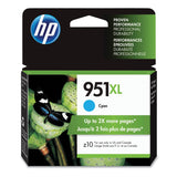 HP HP 951XL, (CN046AN) High-Yield Cyan Original Ink Cartridge (HEWCN046AN) Each