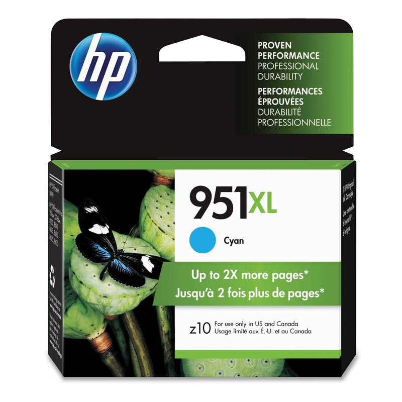 HP HP 951XL, (CN046AN) High-Yield Cyan Original Ink Cartridge (HEWCN046AN) Each