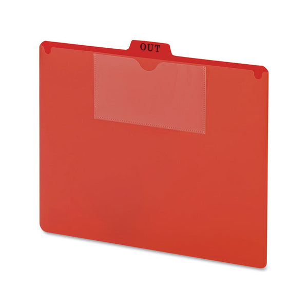 Smead™ Poly Out Guide, Two-Pocket Style, 1/5-Cut Top Tab, Out, 8.5 x 11, Red, 50/Box (SMD51920)