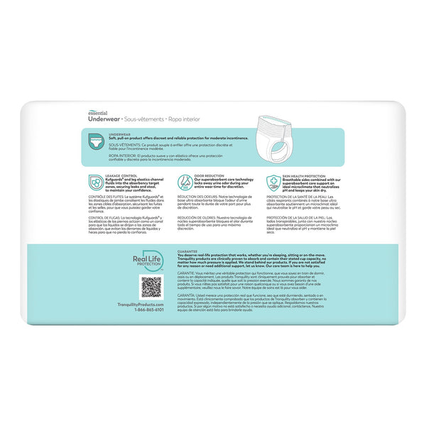 Tranquility® Essential Unisex Adult Absorbent Underwear Pull On with Tear Away Seams Small Disposable Moderate Absorbency (884709_CS) 100/CS