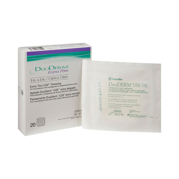 DuoDERM® Extra Thin CGF® Thin Hydrocolloid Dressing Film Backing 3 X 3 Inch Square Hydrocolloid / Film (205195_EA) 1/EA