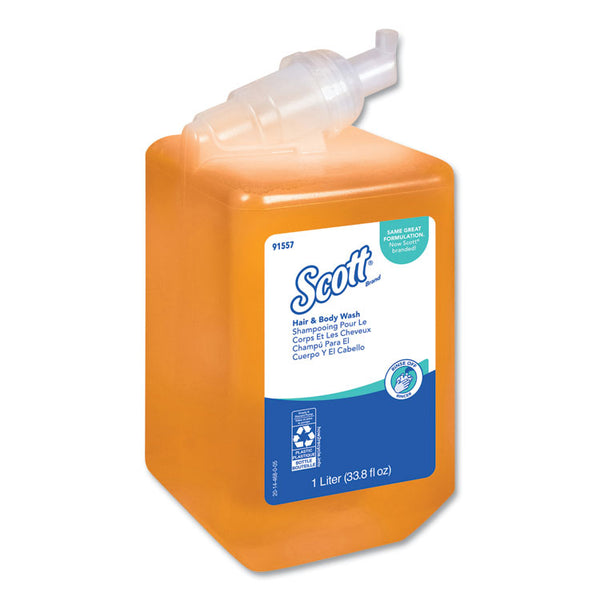 Scott® Essential Hair and Body Wash, Citrus Floral, 1 L Bottle, 6/Carton (KCC91557)