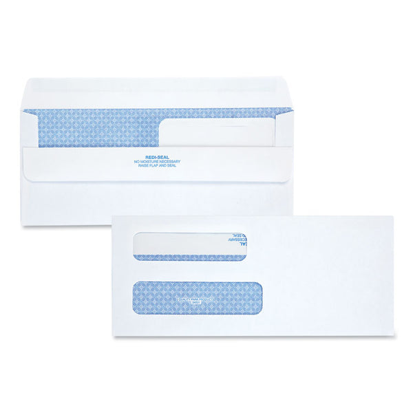 Quality Park™ Double Window Redi-Seal Security-Tinted Envelope, #8 5/8, Commercial Flap, Redi-Seal Closure, 3.63 x 8.63, White, 250/Carton (QUA24531) Box of 500