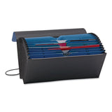 Smead™ Handy File with Pockets, 21 Sections, Elastic Cord Closure, 1/2-Cut Tabs, Check Size, Black/Blue (SMD70506)