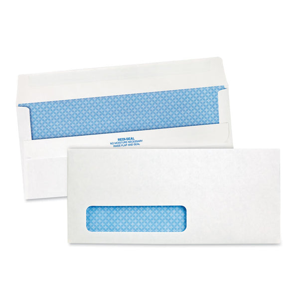 Quality Park™ Redi-Seal Security-Tint Envelope, Address Window, #10, Commercial Flap, Redi-Seal Closure, 4.13 x 9.5, White, 500/Box (QUA21418) Box of 500