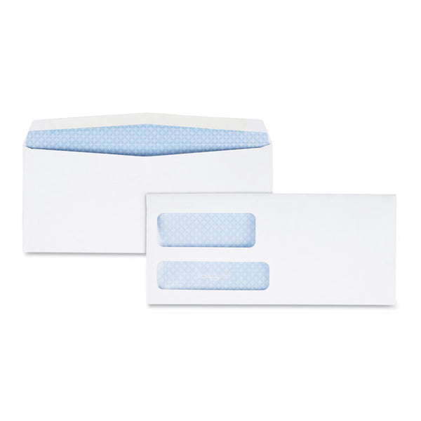 Quality Park™ Double Window Security-Tinted Check Envelope, #9, Commercial Flap, Gummed Closure, 3.88 x 8.88, White, 500/Box (QUA24524) Box of 500