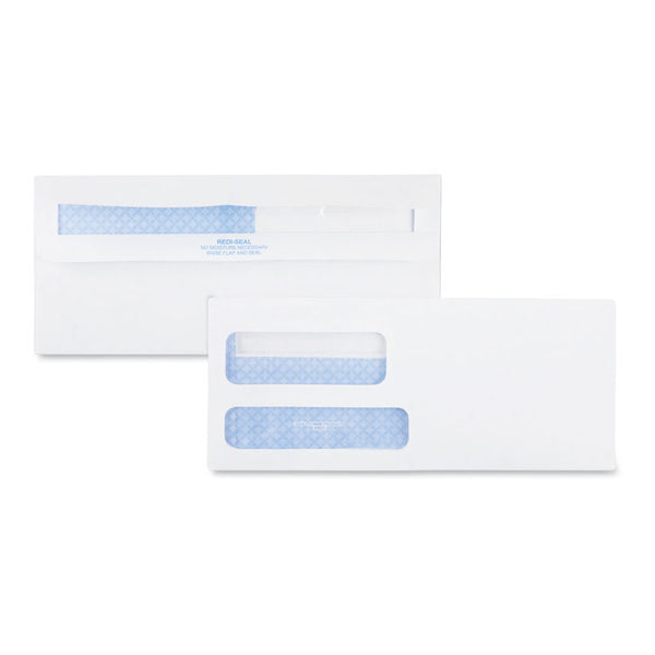 Quality Park™ Double Window Redi-Seal Security-Tinted Envelope, #9, Commercial Flap, Redi-Seal Adhesive Closure, 3.88 x 8.88, White, 500/BX (QUA24529) Box of 500