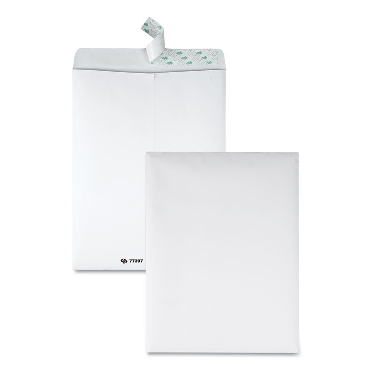 Quality Park™ Tech-No-Tear Catalog Envelope, Paper Exterior, #13 1/2, Cheese Blade Flap, Self-Adhesive Closure, 10 x 13, White, 100/Box (QUA77397) Box of 100