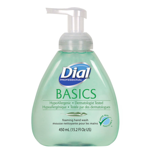 Dial® Professional Basics Hypoallergenic Foaming Hand Wash, Honeysuckle, 15.2 oz, 4/Carton (DIA98609)